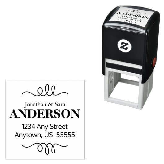 Hand getrokken werveling accent retour adres  zelfinktende stempel (In situ)