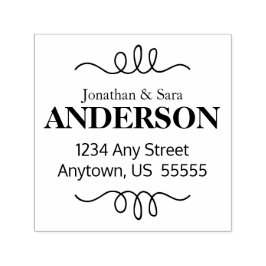 Hand getrokken werveling accent retour adres  zelfinktende stempel