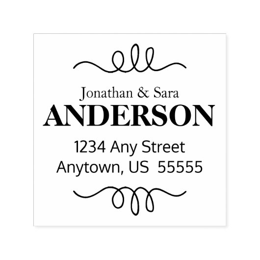 Hand getrokken werveling accent retour adres  zelfinktende stempel (Design)