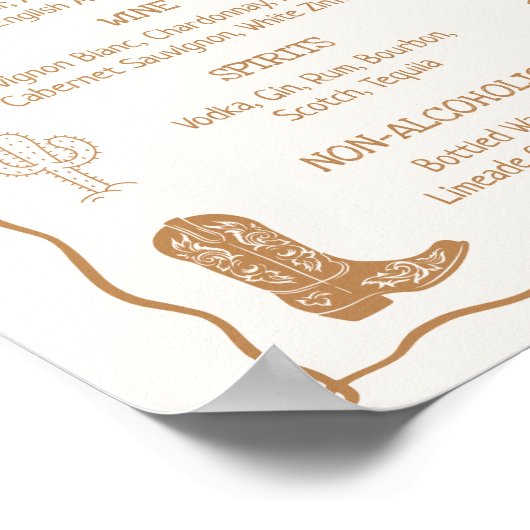 Hand getrokken Western Vrijgezellenfeest Drink men Poster (Hoek)