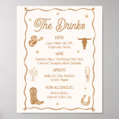 Hand getrokken Western Vrijgezellenfeest Drink men Poster (Voorkant)