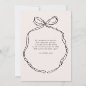 Hand Getrokken Whimsical Ribbon bloem meisje kaart (Achterkant)