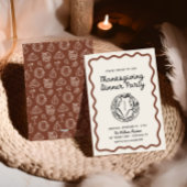 Hand getrokken Whimsy Doodle Thanksgiving Dinner Feestdagenkaart