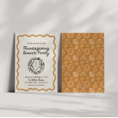 Hand getrokken Whimsy Doodle Thanksgiving Dinner Feestdagenkaart