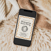 Hand getrokken Whimsy Doodle Thanksgiving Dinner Feestdagenkaart