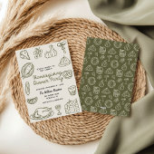 Hand Getrokken Whimsy Doodle Thanksgiving Uitnodig Feestdagenkaart