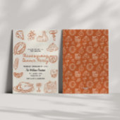 Hand Getrokken Whimsy Doodle Thanksgiving Uitnodig Feestdagenkaart