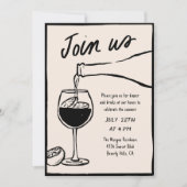 Hand getrokken wijn schets diner kaart (Voorkant)