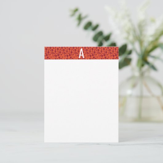 Hand getrokken wijnliefhebbers notitiekaartje (Staand voorkant)