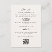 Hand getrokken wijnstok bruiloft details informatiekaartje (Voorkant)