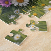 Hand getrokken wilde bloemen, tarwe stengels, vlin legpuzzel (Zijkant)