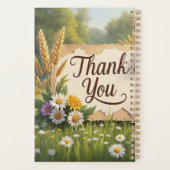 Hand getrokken wilde bloemen, tarwe stengels, vlin planner (Achterkant)