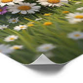 Hand getrokken wilde bloemen, tarwe stengels, vlin poster (Hoek)