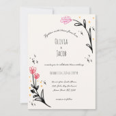 Hand getrokken Wildflower krabbel golvende grens b Kaart (Voorkant)