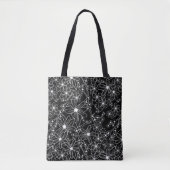 Hand getrokken Wildflower Patroon Zwart-wit Tote Bag (Voorkant)