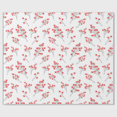 Hand getrokken winter bessen patroon cadeaupapier (Vlak)