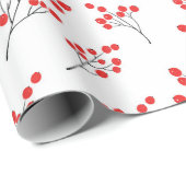 Hand getrokken winter bessen patroon cadeaupapier (Rol Hoek)