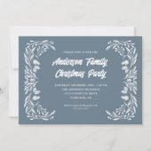 Hand getrokken winter groen familie kerstfeest kaart (Voorkant)