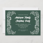 Hand getrokken winter groen familie kerstfeest kaart (Voorkant)