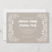 Hand getrokken winter groen familie kerstfeest kaart (Voorkant)