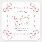 Hand getrokken Winter Kerstkaars Product Label (Voorkant)