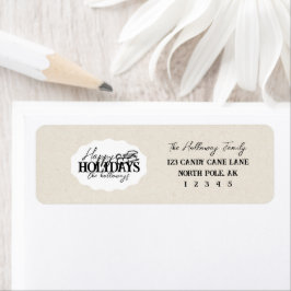 Hand getrokken Winter Sled met Elegant Script Ovaa Etiket