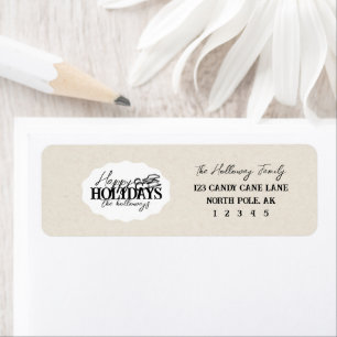 Hand getrokken Winter Sled met Elegant Script Ovaa Etiket