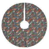 Hand getrokken  winterbloemen donkergroen kerstboom rok (Voorkant)