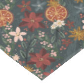 Hand getrokken winterbloemen donkergroen tafelkleed (Gekanteld)