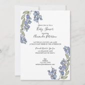 Hand getrokken Wisteria Floral Baby shower Kaart (Voorkant)