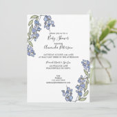 Hand getrokken Wisteria Floral Baby shower Kaart (Staand voorkant)