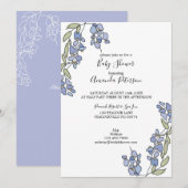Hand getrokken Wisteria Floral Baby shower Kaart (Voorkant / Achterkant)