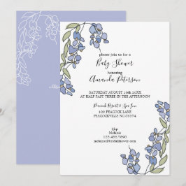 Hand getrokken Wisteria Floral Baby shower Kaart