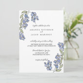 Hand getrokken Wisteria Floral bruiloft uitnodigin Kaart (Staand voorkant)