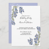 Hand getrokken Wisteria Floral Verjaardag Uitnodig Kaart (Voorkant / Achterkant)