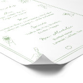 Hand getrokken wit en groen Bar Drink Menu Poster (Hoek)