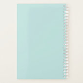 Hand getrokken witte bloemen turquoise afspraak planner (Achterkant)