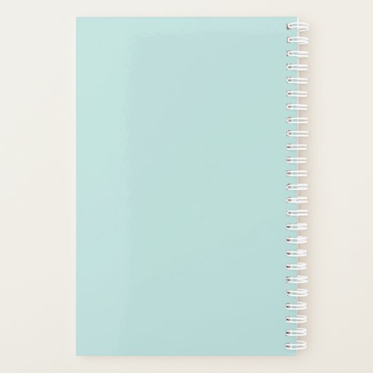 Hand getrokken witte bloemen turquoise afspraak planner (Achterkant)
