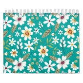 Hand getrokken witte bloemenpatroon 2026 kalender (Hoes)