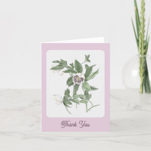 Hand getrokken witte en Paarse Helleborus Bedankkaart