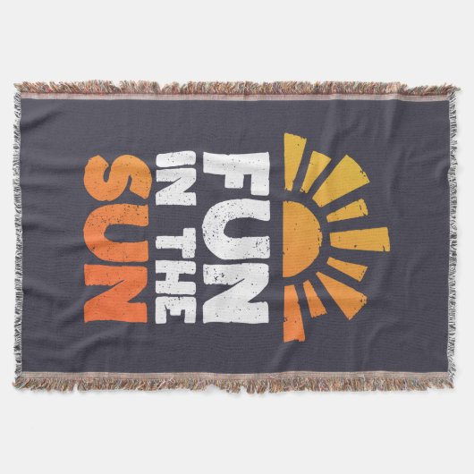 Hand getrokken woorden "plezier in de zon" deken (Voorkant)