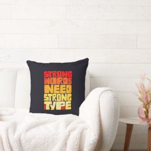 Hand getrokken woorden Sterke woorden hebben sterk Kussen