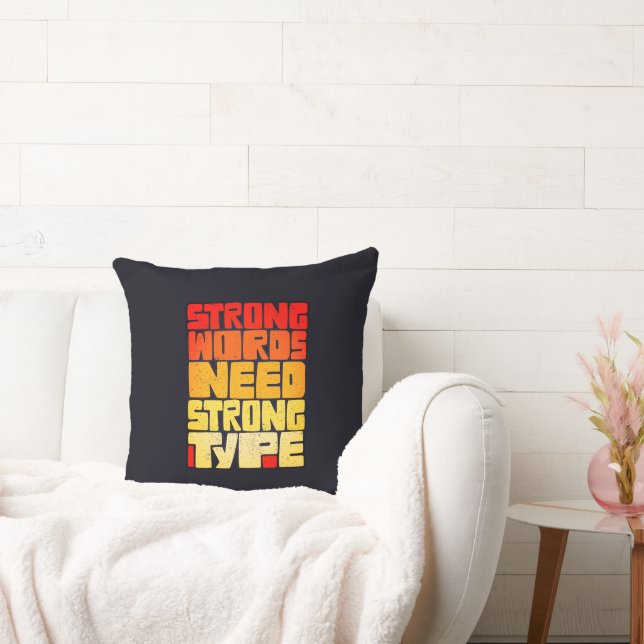Hand getrokken woorden Sterke woorden hebben sterk Kussen (Bank)