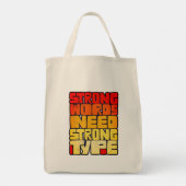 Hand getrokken woorden Sterke woorden hebben sterk Tote Bag (Achterkant)