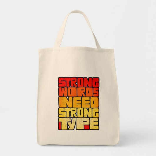 Hand getrokken woorden Sterke woorden hebben sterk Tote Bag (Voorkant)