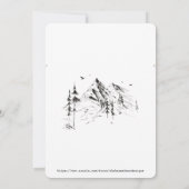 Hand-getrokken Woud & Bergbestemming Wedding Kaart (Achterkant)