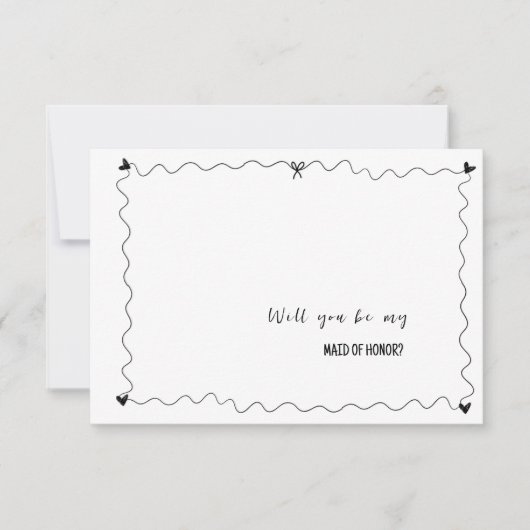 Hand getrokken zal je Maid of Honor voorstel Kaart (Voorkant)