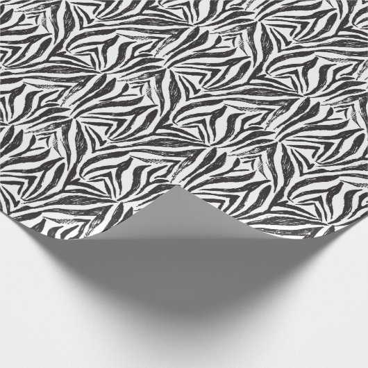 Hand getrokken Zebra:  print. Cadeaupapier (Hoek)