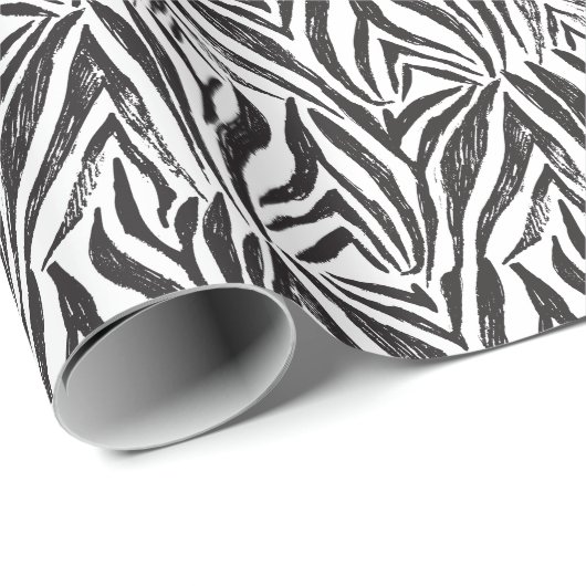 Hand getrokken Zebra:  print. Cadeaupapier (Rol Hoek)