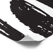 Hand getrokken Zebra: print. Poster (Hoek)